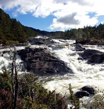 Elva nedenfor hyttefeltet.